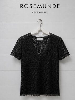 ROSEMUNDE COPENHAGEN – Black Lace Top – Size M (see measurements)